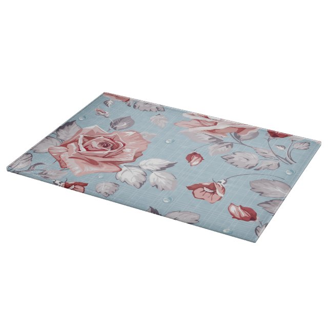Planche À Découper Motif de papier peint d'élégance des roses roses 2 (Coin)