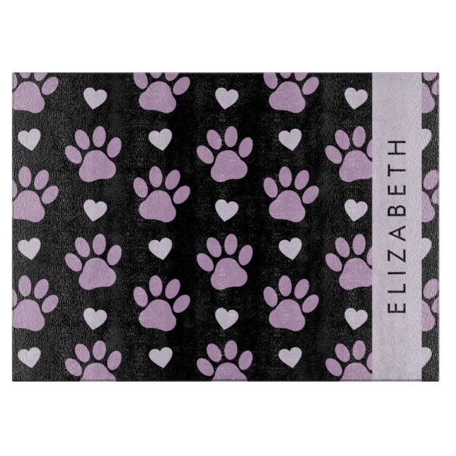Planche À Découper Motif De Pâtes, Pâtes Lilac, Coeurs, Votre Nom (Devant)