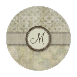 Planche À Découper Motif de pièce de mousse pâle avec Monogramme