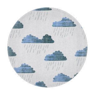 Planche À Découper Motif de pluie : Nuages foncés Vintages