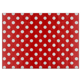 Planche À Découper Motif de points Polka Rouge