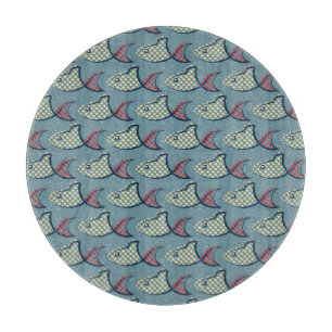 Planche À Découper Motif de poissons de point de polka