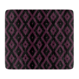 Planche À Découper Motif de prune et de diamant noir