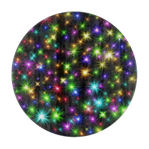 Planche À Découper Motif de rayons d'étoile de Noël multicolores