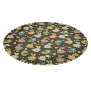 Planche À Découper motif de ressort avec des oeufs de pâques, oiseau