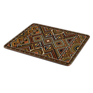 Planche À Découper Motif de surface abstrait boho Ocbre noir