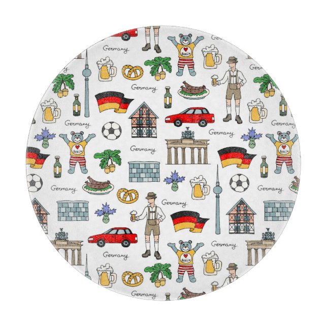Planche À Découper Motif de symboles de l'Allemagne | (Devant)