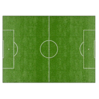 Planche À Découper Motif de terrain de football sur l'herbe