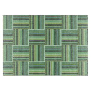 Planche À Découper Motif de tissage à rayures vert olive