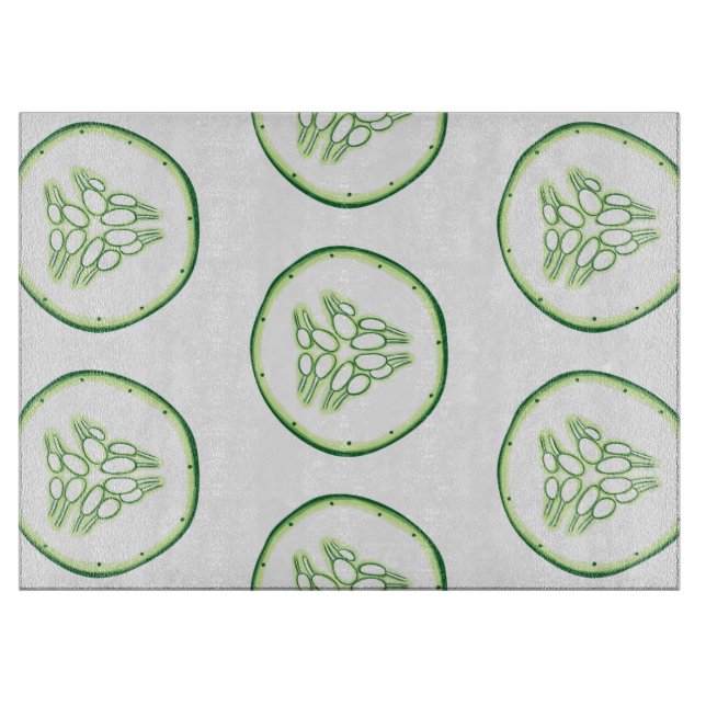 Planche À Découper Motif de tranches de concombre (Devant)