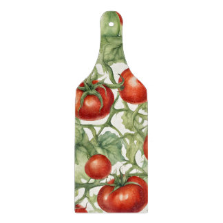 Planche À Découper Motif de vigne de tomate à l'aquarelle | Jardin bo