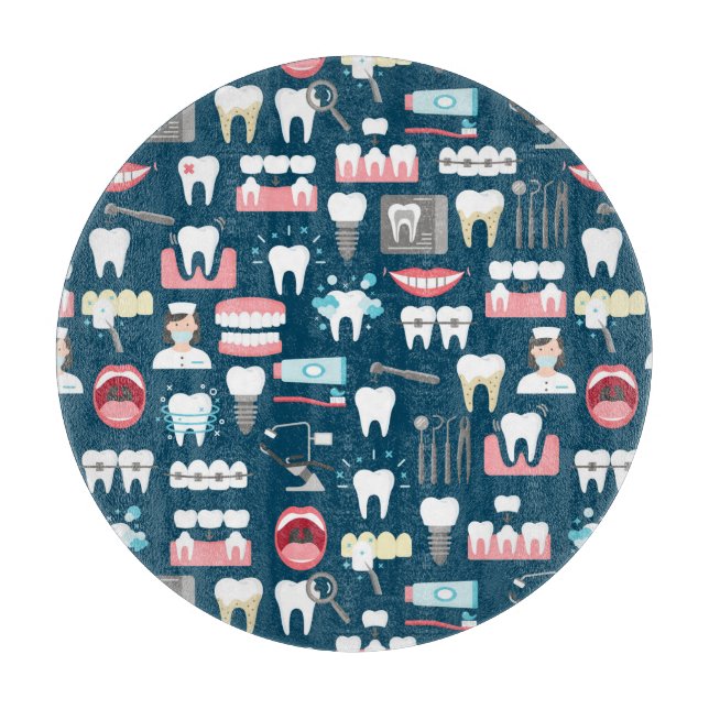 Planche À Découper Motif dentaire de bureau de clinique (Devant)