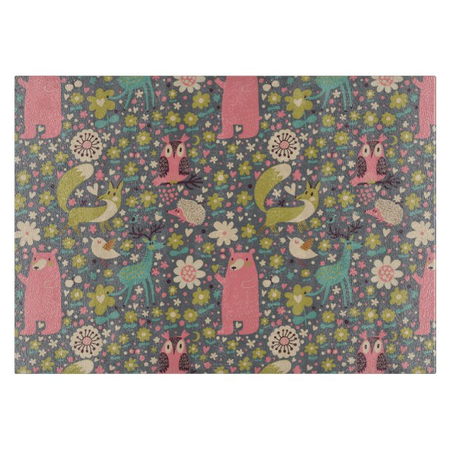 Planche À Découper Motif des animaux de la forêt (Devant)