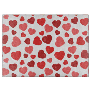 Planche À Découper Motif Des Coeurs, Coeurs Rouges, Motif Des Coeurs