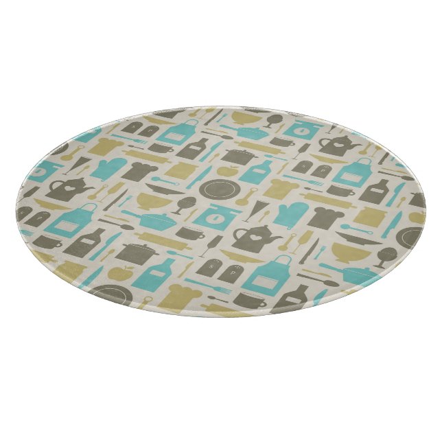 Planche À Découper Motif Des Outils De Cuisine (Coin)