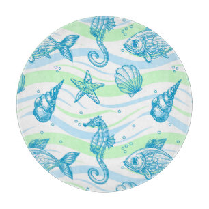 Planche À Découper Motif d'esquisse marine