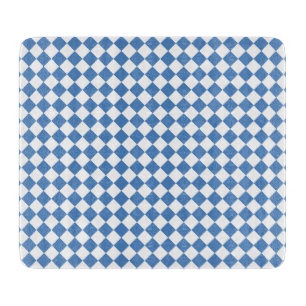 Planche À Découper Motif diamant à carreaux bleu blanc