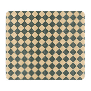 Planche À Découper Motif diamant à carreaux jaune vert
