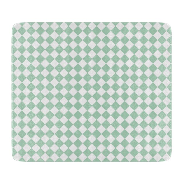 Planche À Découper Motif diamant Green White Checker (Devant)