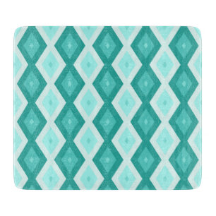 Planche À Découper Motif diamant turquoise