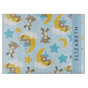 Planche À Découper Motif D'Ours, Nounours, Étoiles, Votre Nom