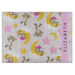Planche À Découper Motif D'Ours, Nounours, Étoiles, Votre Nom