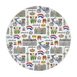 Planche À Découper Motif du Doodle de Pays-Bas