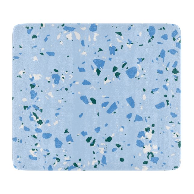 Planche À Découper Motif du Terrazzo Bleu (Devant)