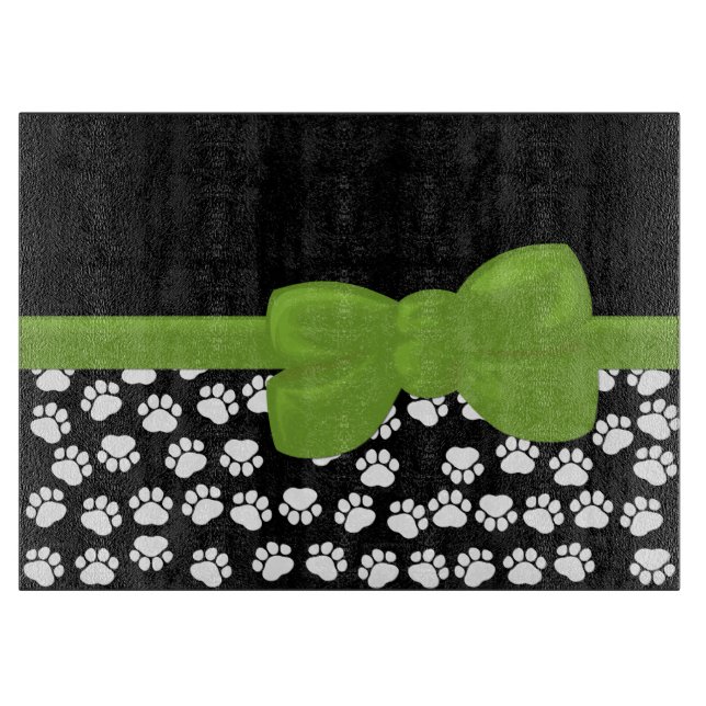 Planche À Découper Motif, Empreintes de pattes, pattes de chien, noir (Devant)