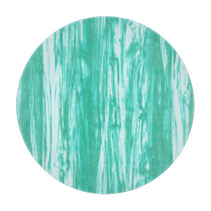 Planche À Découper Motif en bois - turquoise et blanc
