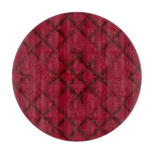 Planche À Découper Motif en cuir matelassé rouge profond