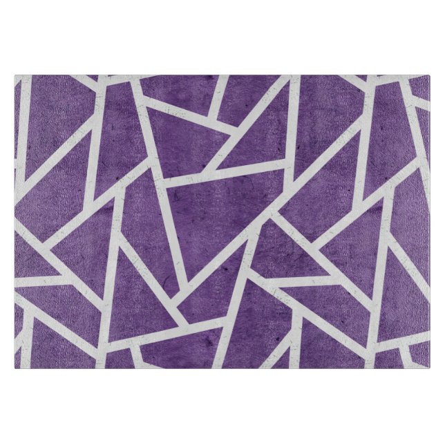 Planche À Découper Motif en mosaïque violette et blanche (Devant)