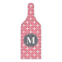 Motif en treillis fleuri rose monogramme
