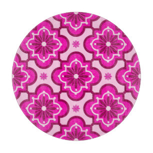 Planche À Découper Motif en tuiles marocaines - Fuchsia Pink