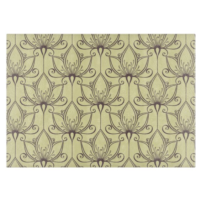 Planche À Découper Motif floral à la crème (Devant)