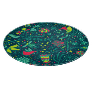 Planche À Découper Motif floral avec les oiseaux 2 de bande dessinée