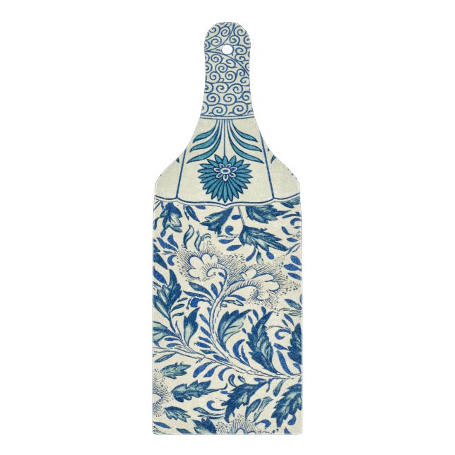 Planche À Découper Motif Floral bleu Antique Design asiatique (Devant)
