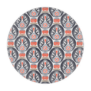 Planche À Découper Motif floral d'art populaire de la Turquie