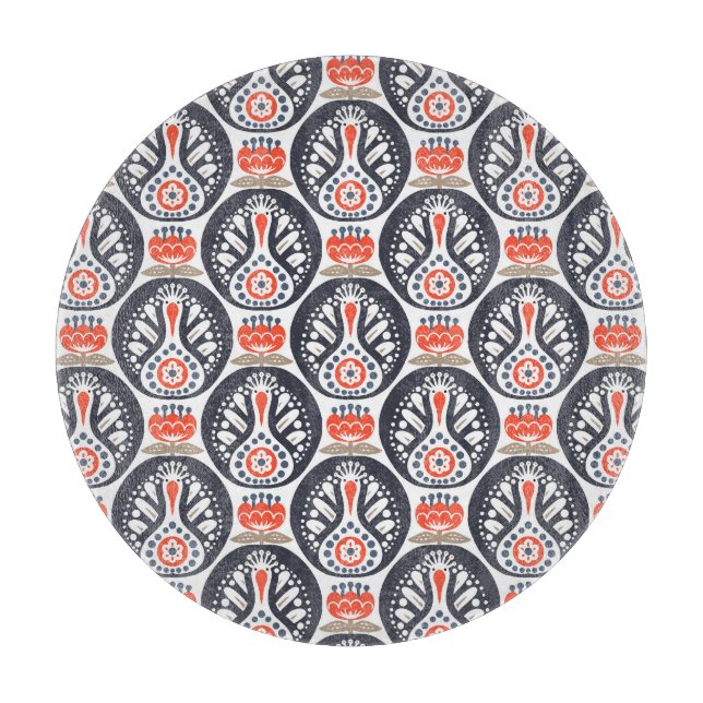 Planche À Découper Motif floral d'art populaire de la Turquie (Devant)