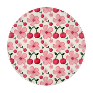 Planche À Découper Motif floral de fleurs de cerisier, fleurs roses