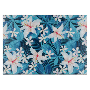 Planche À Découper Motif floral de ketmie tropicale