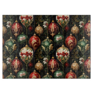 Planche À Découper Motif floral de Noël vintage fantaisie