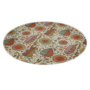 Planche À Découper Motif floral d'été fait de feuille