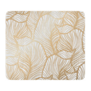 Planche À Découper Motif floral d'or de damassé