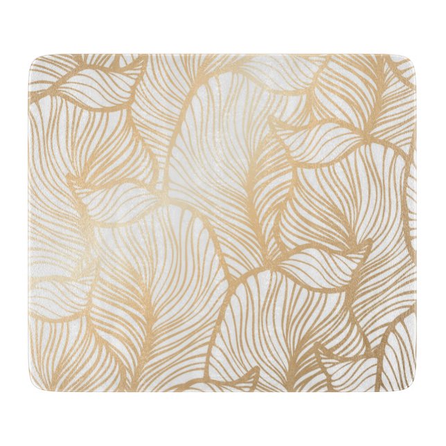 Planche À Découper Motif floral d'or de damassé (Devant)