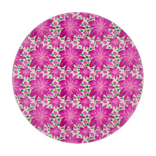 Planche À Découper Motif floral rose vif sans couture 