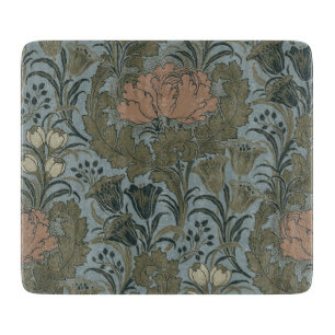 Planche À Découper Motif floral victorien antique terre cuite sauge