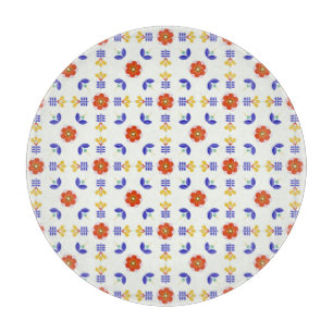 Planche À Découper Motif géométrique de fleur au néon d'art populaire