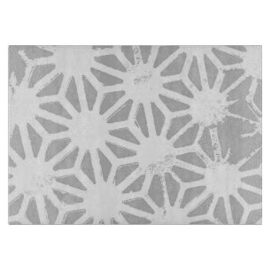 Planche À Découper Motif géométrique gris et blanc