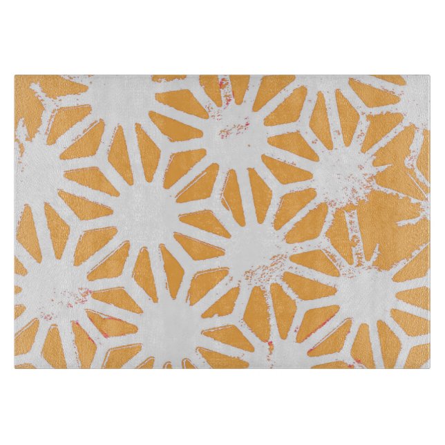 Planche À Découper Motif géométrique jaune (Devant)